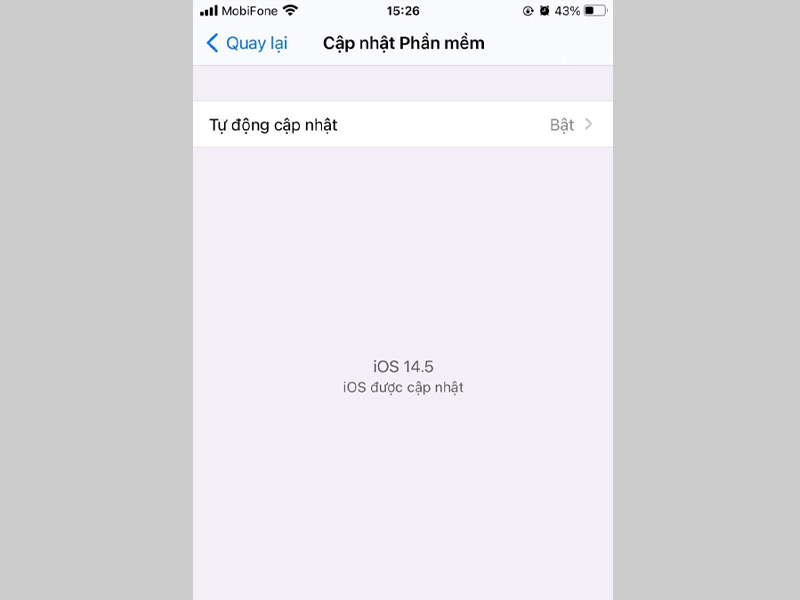 Giao diện cập nhật phần mềm